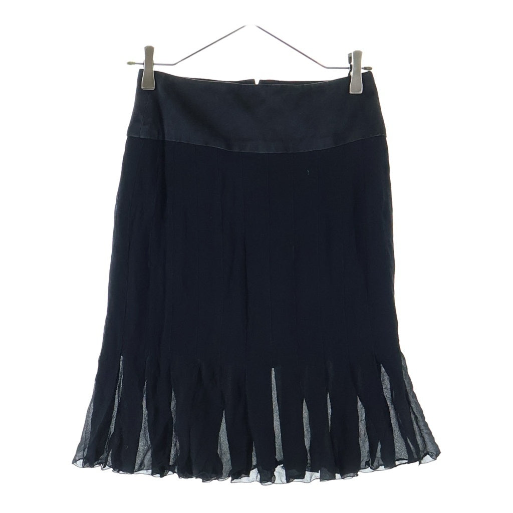 CHANEL(シャネル) 03AW VINTAGE Pleats Flare Skirt プリーツフレアスカート シルク フランス製 ブラック P21673W03166 レディース