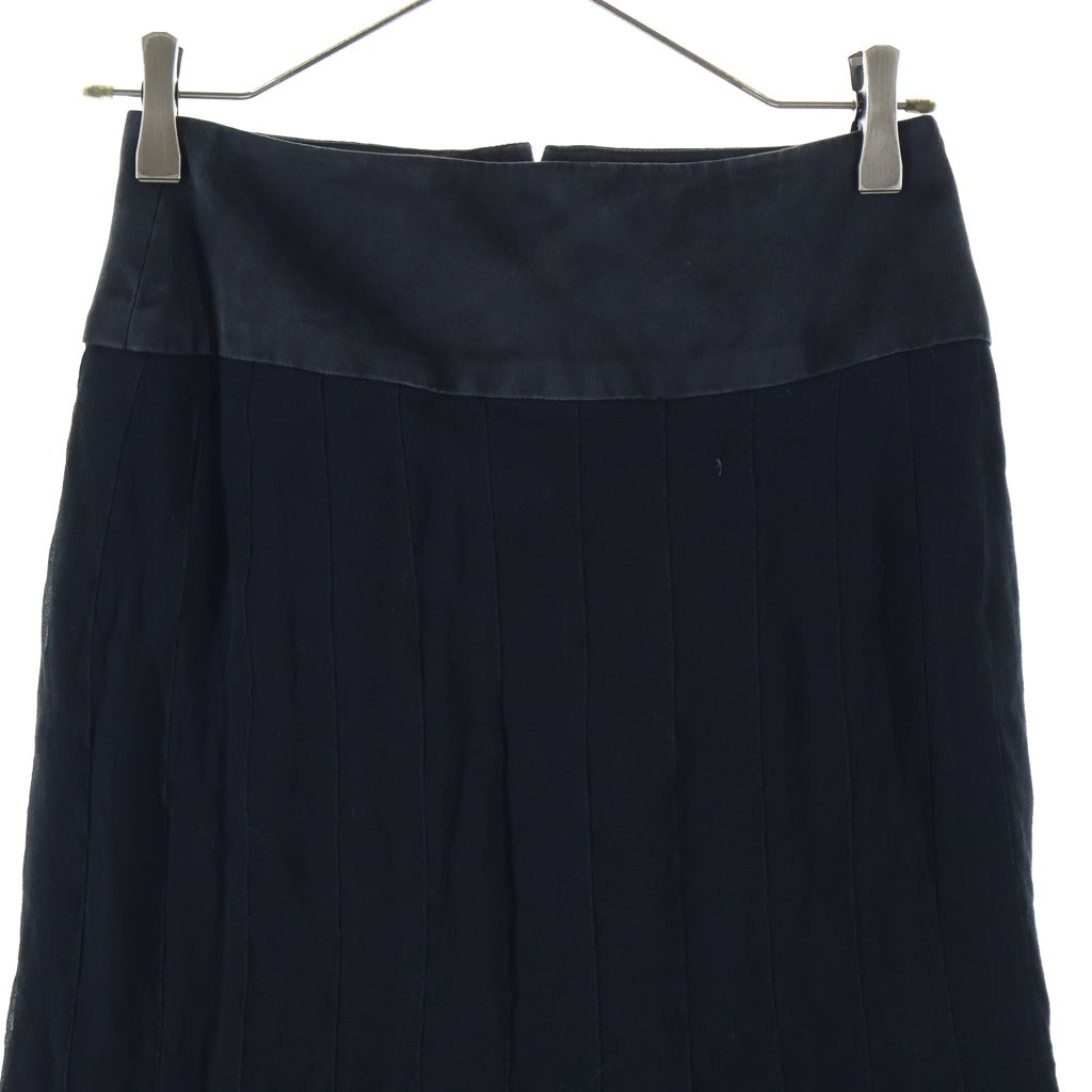 CHANEL(シャネル) 03AW VINTAGE Pleats Flare Skirt プリーツフレアスカート シルク フランス製 ブラック P21673W03166 レディース