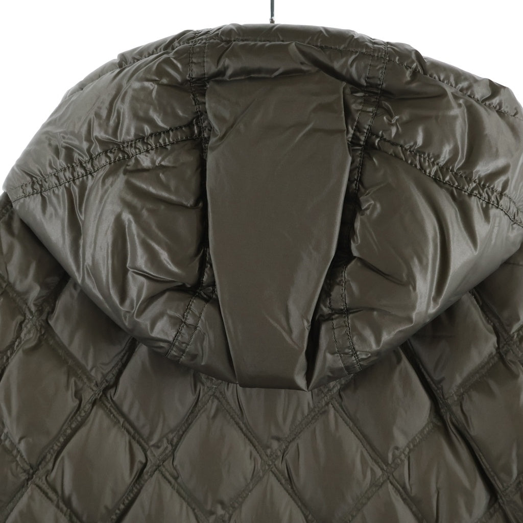 BURBERRY BLACK LABEL(バーバリー ブラックレーベル) フード付きキルティング ナイロンダウンジャケット カーキ #LL D1F16-815-78