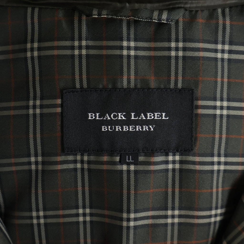 BURBERRY BLACK LABEL(バーバリー ブラックレーベル) フード付きキルティング ナイロンダウンジャケット カーキ #LL D1F16-815-78