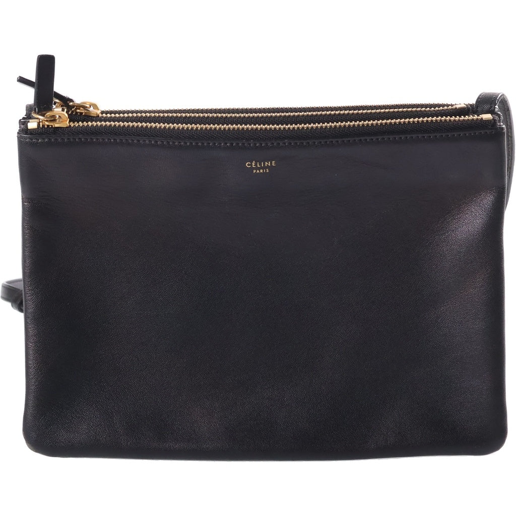 CELINE(セリーヌ) トリオ スモール ショルダーバッグ ブラック レザー