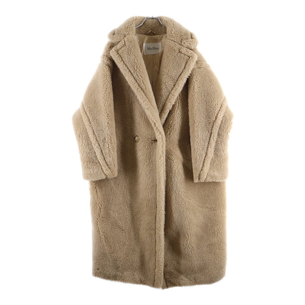 Max Mara(マックスマーラ) テディベアロングコート アルパカボアコート ベージュ ウール #XS レディース