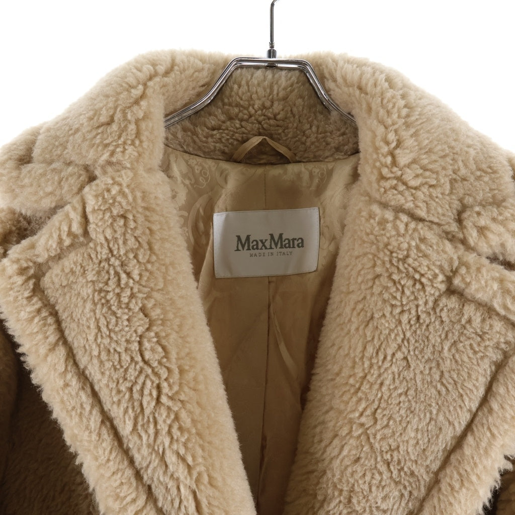 Max Mara(マックスマーラ) テディベアロングコート アルパカボアコート ベージュ ウール #XS レディース