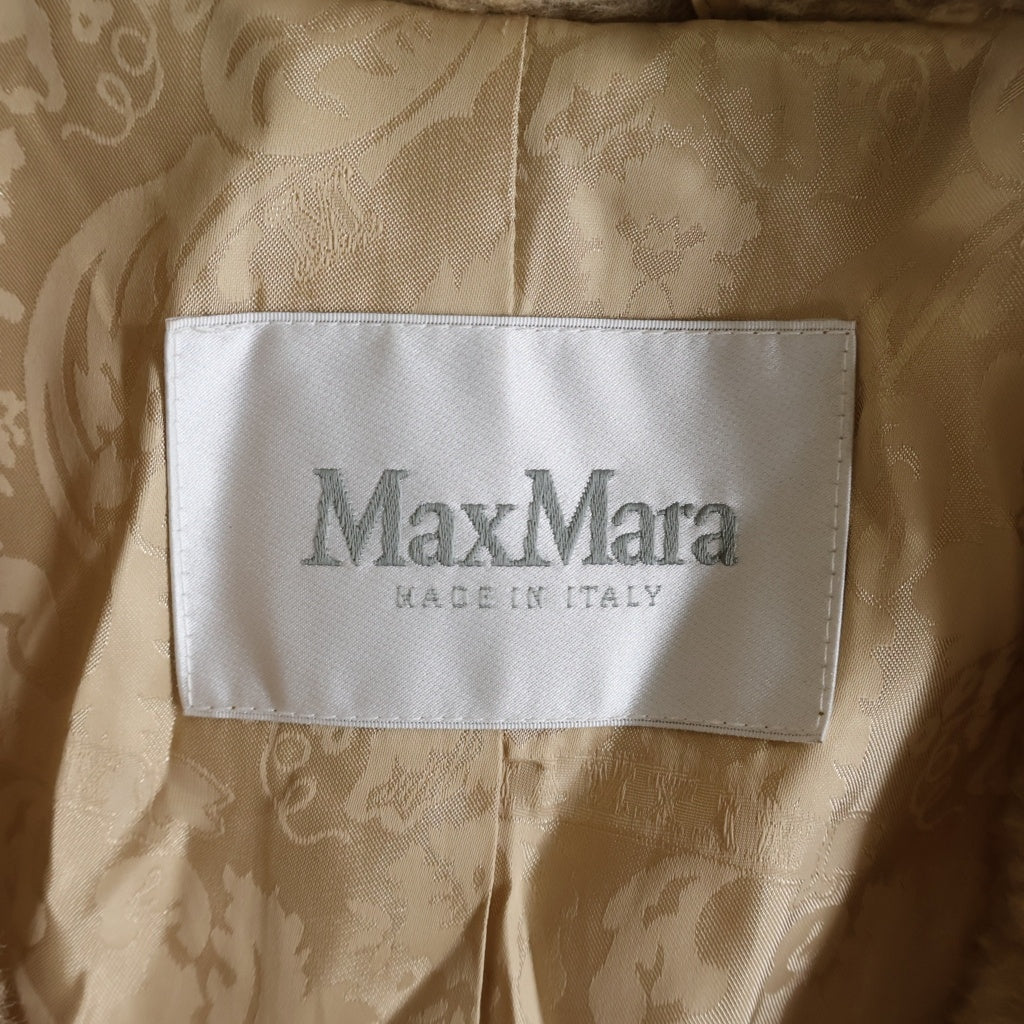 Max Mara(マックスマーラ) テディベアロングコート アルパカボアコート ベージュ ウール #XS レディース
