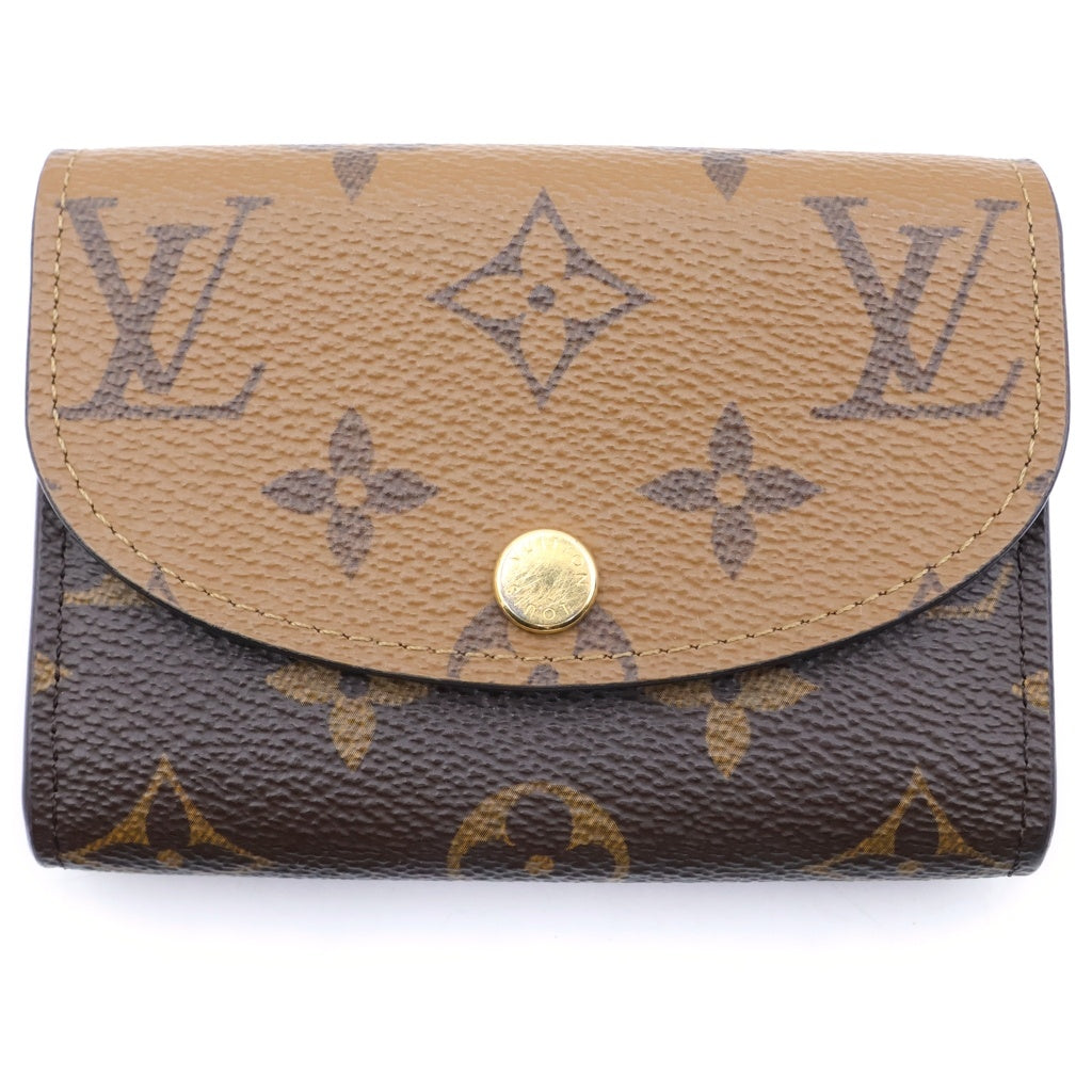 LOUIS VUITTON(ルイヴィトン) モノグラムリバース ポルトモネロザリ コンパクトジップ 財布 ブラウン PVC×レザー M82333 ICタイプ レディース