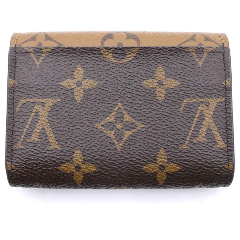 LOUIS VUITTON(ルイヴィトン) モノグラムリバース ポルトモネロザリ コンパクトジップ 財布 ブラウン PVC×レザー M82333 ICタイプ レディース