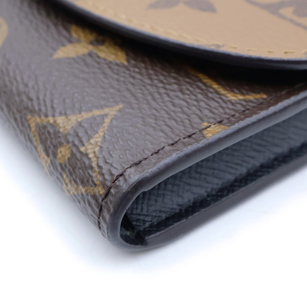 LOUIS VUITTON(ルイヴィトン) モノグラムリバース ポルトモネロザリ コンパクトジップ 財布 ブラウン PVC×レザー M82333 ICタイプ レディース