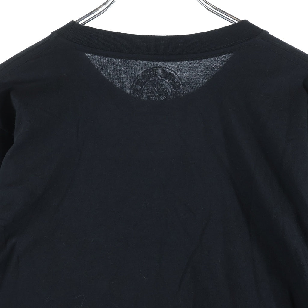 CHROME HEARTS(クロムハーツ) ネックロゴ ロングスリーブカットソー 長袖Tシャツ ブラック×ブラウン #S レディース