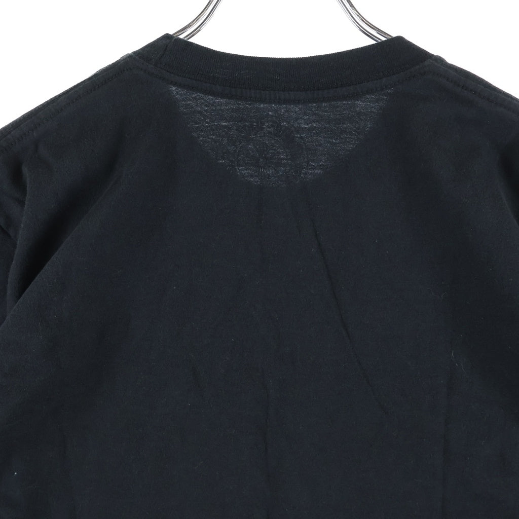 CHROME HEARTS(クロムハーツ) ネックロゴプリント チェストポケット クルーネック半袖Tシャツ カットソー ブラック #S レディース