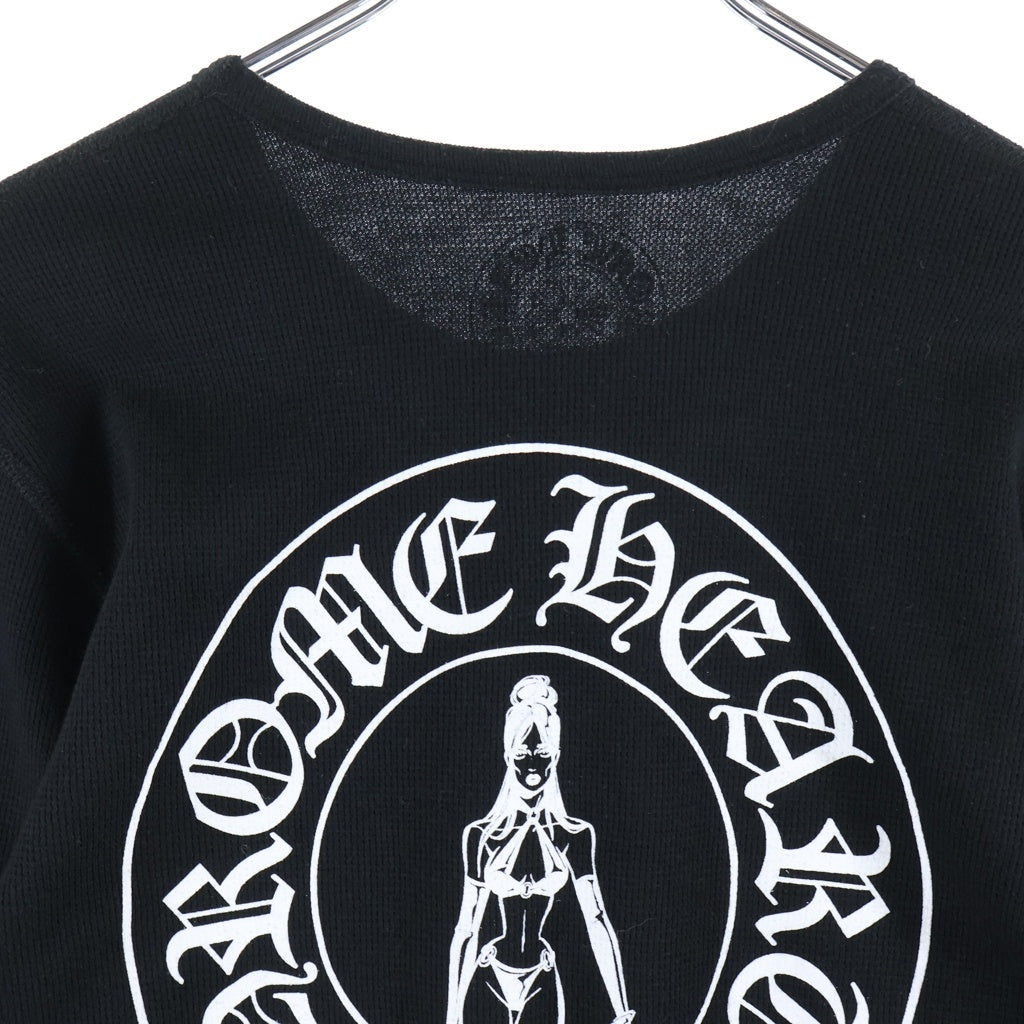 CHROME HEARTS(クロムハーツ) ×Deadly Doll サーマル プリント 長袖Tシャツ ロングスリーブカットソー ブラック #M レディース