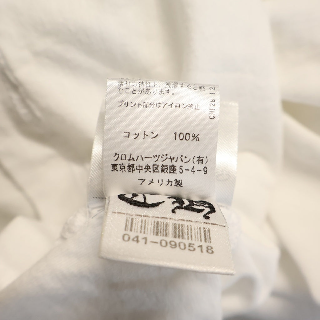 CHROME HEARTS(クロムハーツ) ホースシュー ロゴ ポケット Tシャツ カットソー ホワイト×ネオンイエロー #S レディース
