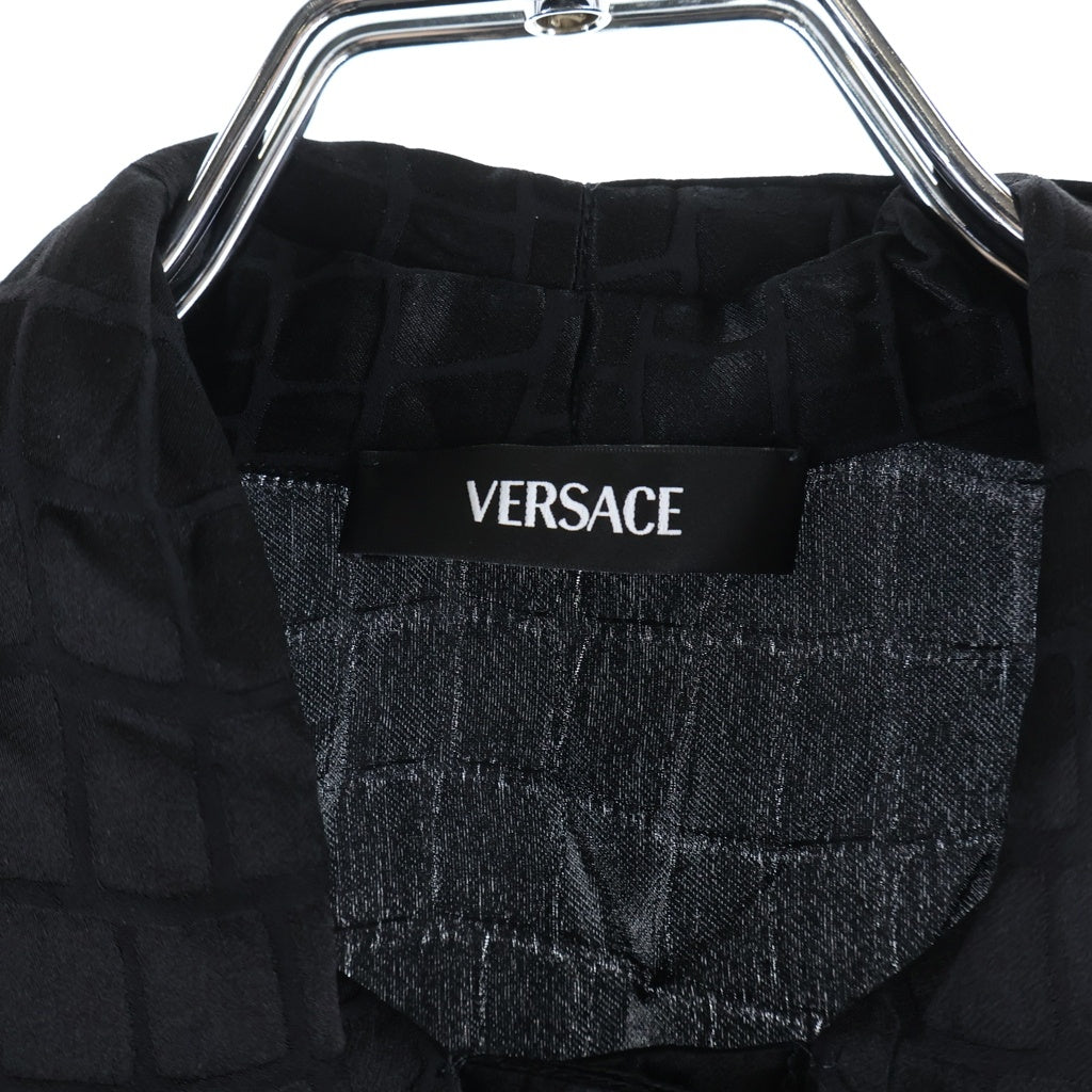 VERSACE(ヴェルサーチ) クロコ デヴォレ 長袖シャツ ブラック #36 1019234 レディース