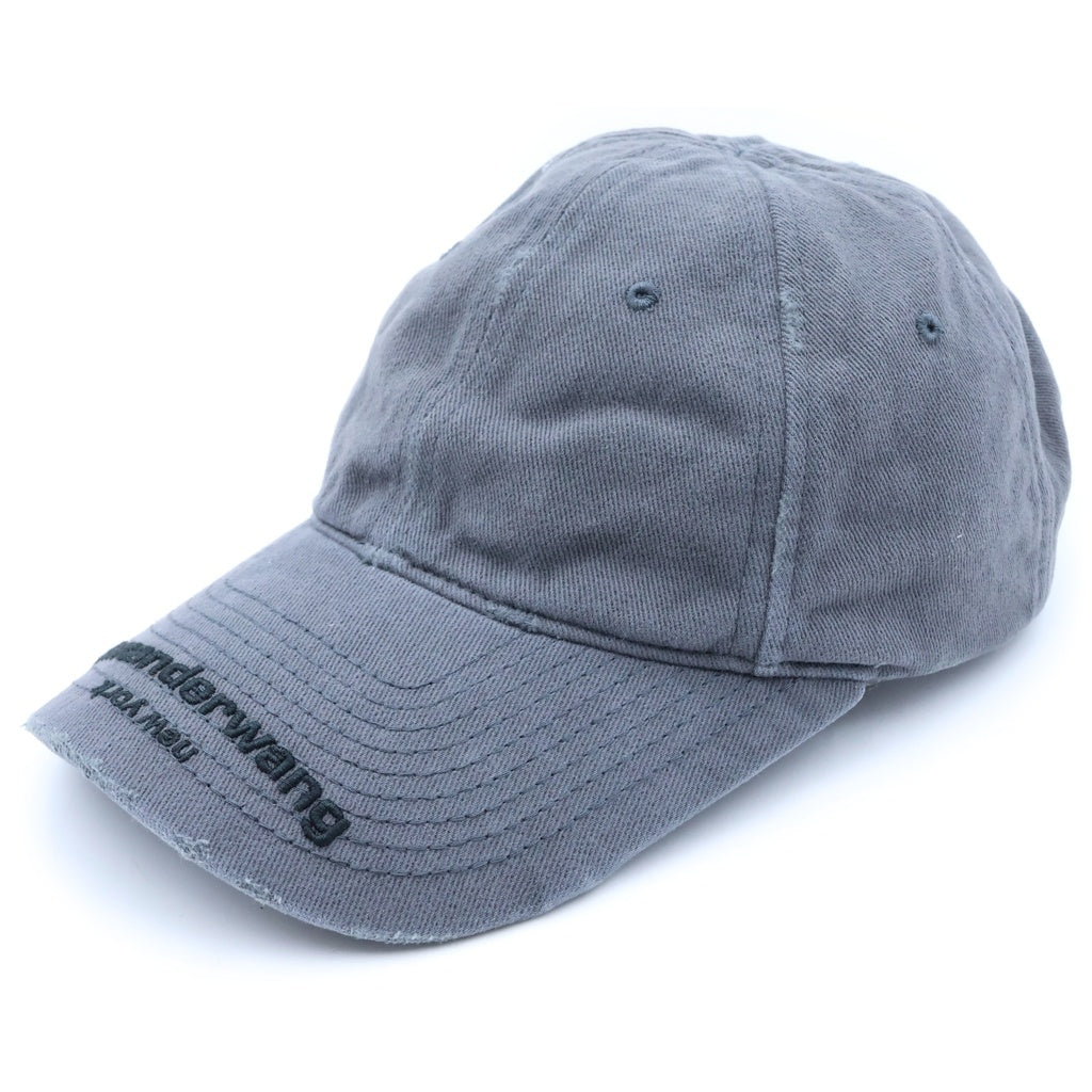 ALEXANDER WANG(アレキサンダーワン) ロゴ刺繍ダメージキャップ グレー #OS UWC1259022