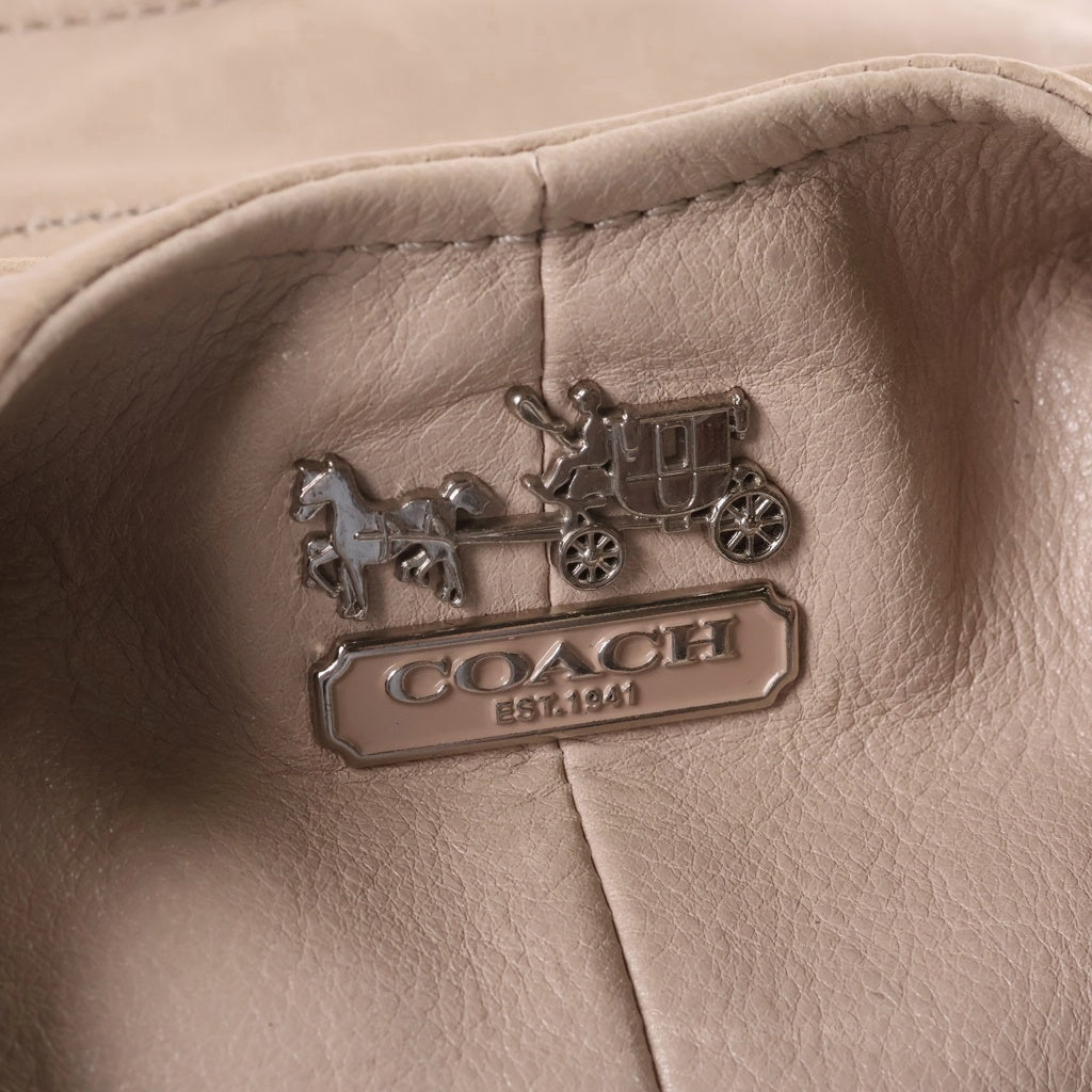 COACH(コーチ) マディソン レザー ショルダーバッグ ベージュ シルバー金具 16503 レディース