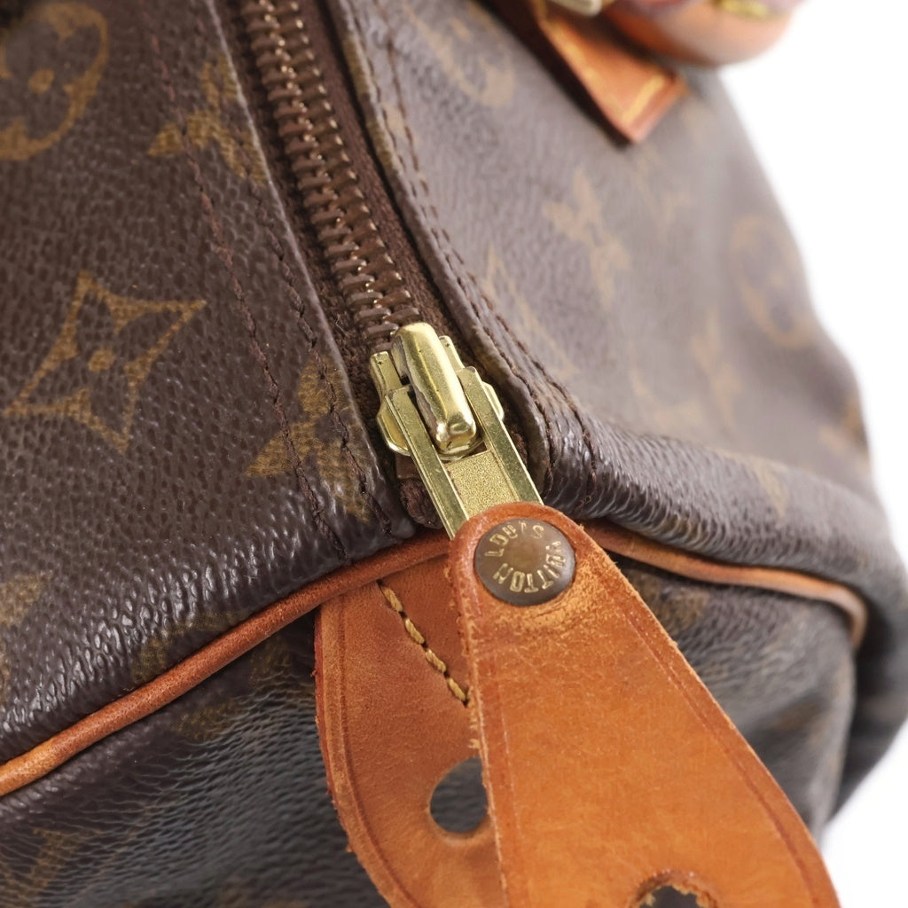 LOUIS VUITTON(ルイヴィトン) モノグラム スピーディ30 PVC レザー ハンドバッグ ブラウン M41526 レディース