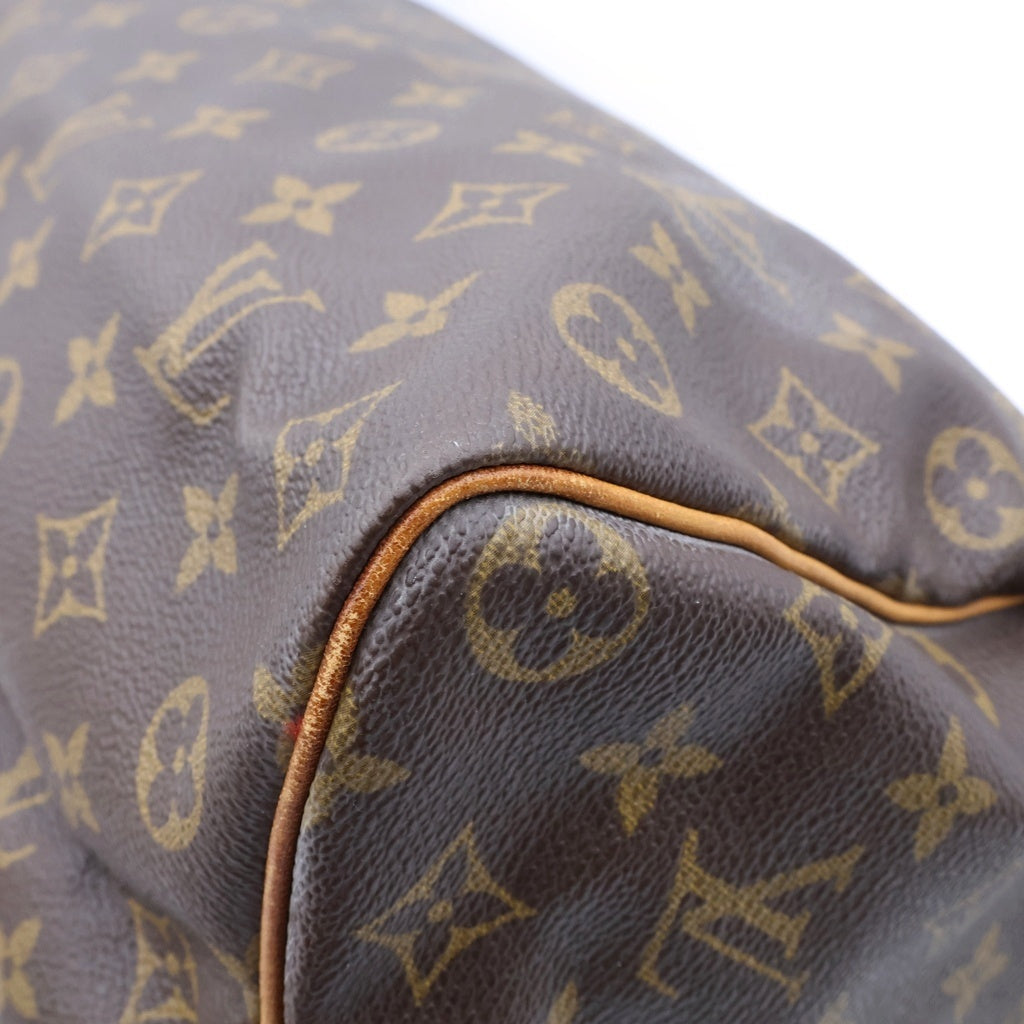 LOUIS VUITTON(ルイヴィトン) モノグラム スピーディー35 ハンドバッグ ボストンバッグ ブラウン レザー×PVC M41524 ゴールド金具 レディース