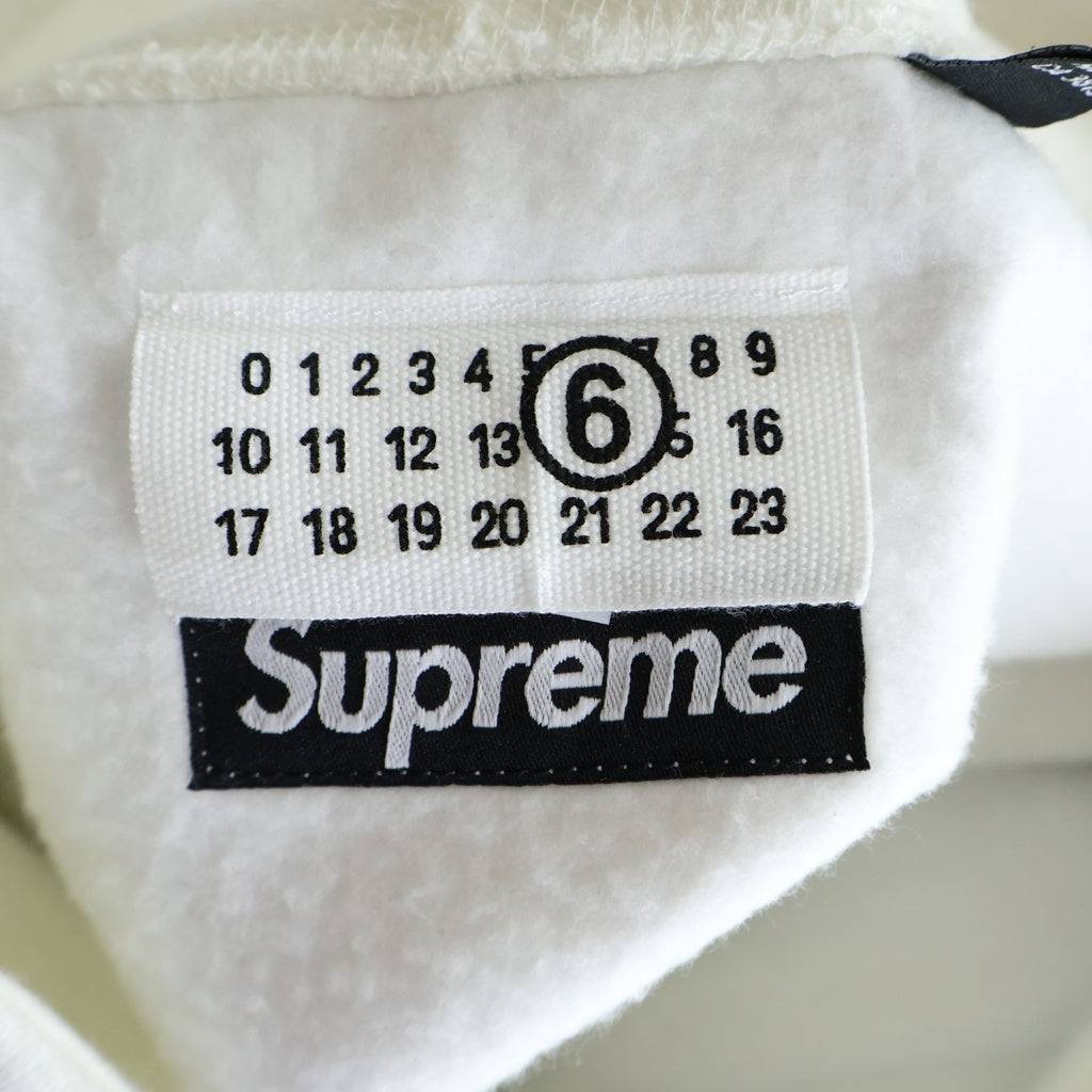 SUPREME(シュプリーム) 24SS ×MM6 Maison Margiela Foil Box Logo Hooded Sweatshirt エムエムシックス メゾンマルジェラ フォイル ボックスロゴ刺繍 プルオーバー スウェットパーカー