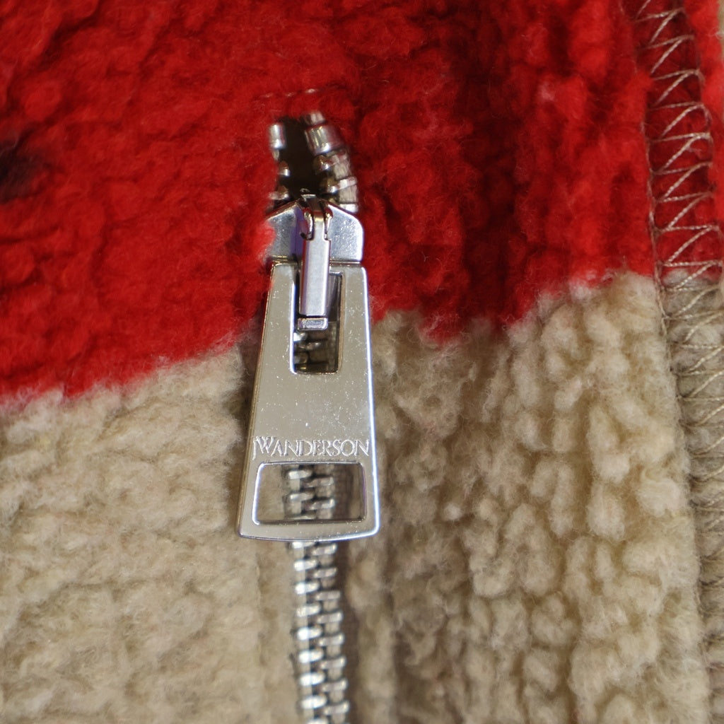 J.W.ANDERSON(ジェー ダブリュー アンダーソン) アップルモチーフ ボアフリース ジョガーパンツ ベージュ/レッド TR0262PG1139131