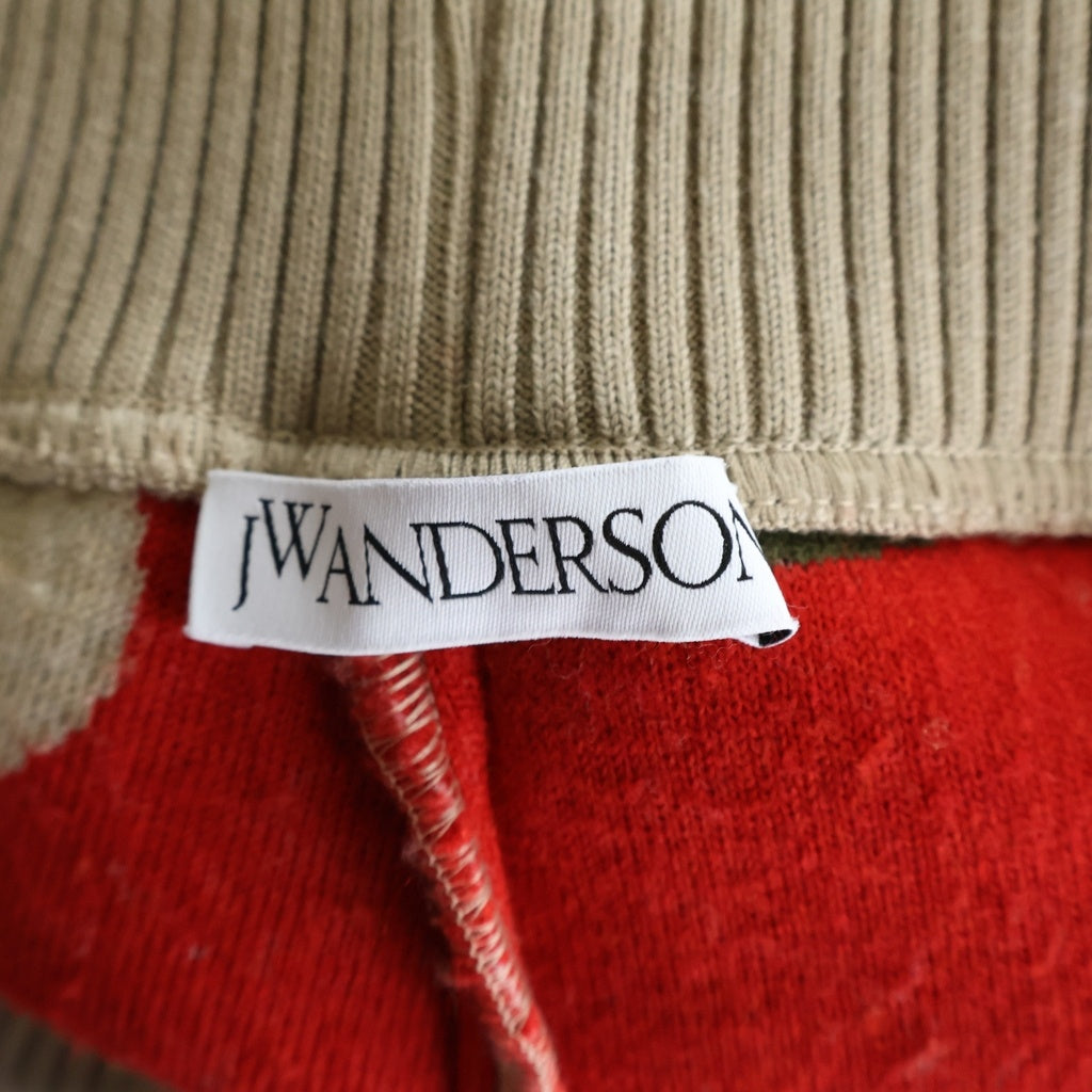 J.W.ANDERSON(ジェー ダブリュー アンダーソン) アップルモチーフ ボアフリース ジョガーパンツ ベージュ/レッド TR0262PG1139131