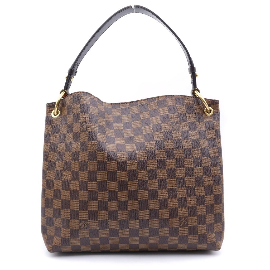 LOUIS VUITTON(ルイヴィトン) ダミエ グレースフルPM ワンショルダーバッグ ブラウン レザー×PVC N44044 ゴールド金具 レディース