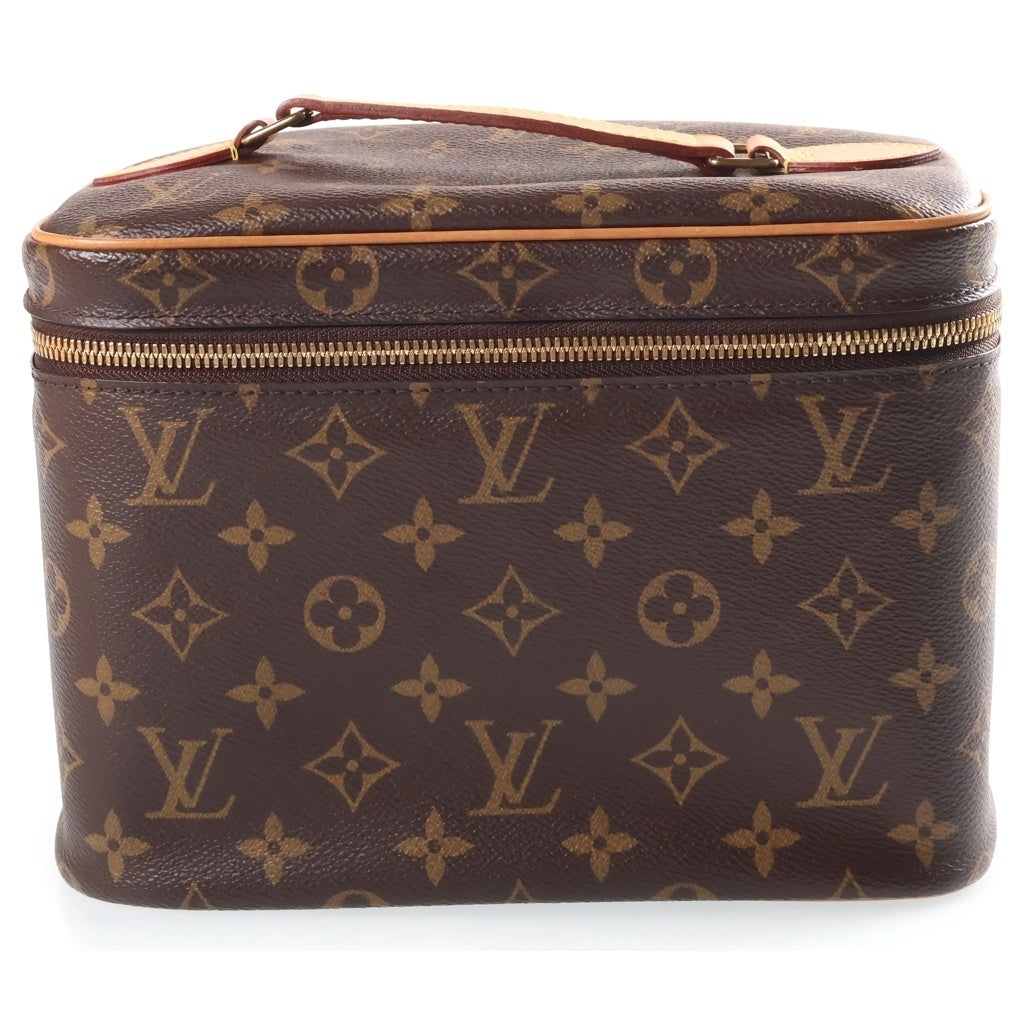 LOUIS VUITTON(ルイヴィトン) モノグラム ニースBB ハンドバッグ バニティ バッグ 収納 メイクポーチ ブラウン レザー×PVC M42265 ゴールド金具 レディース