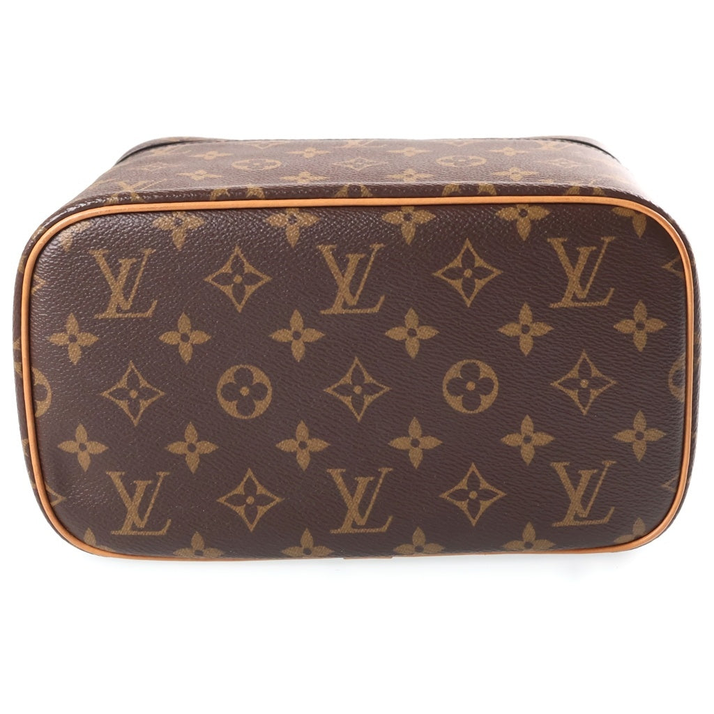 LOUIS VUITTON(ルイヴィトン) モノグラム ニースBB ハンドバッグ バニティ バッグ 収納 メイクポーチ ブラウン レザー×PVC M42265 ゴールド金具 レディース