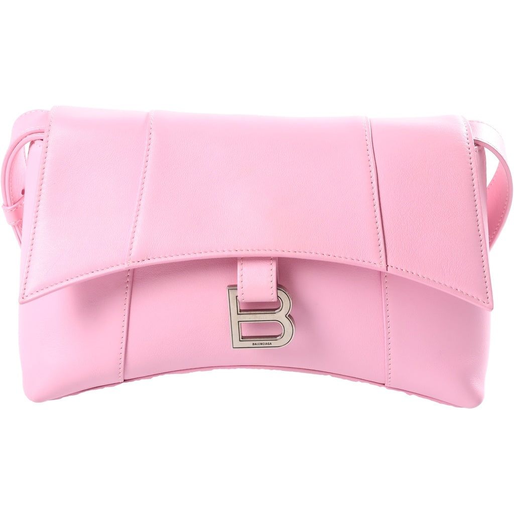 BALENCIAGA(バレンシアガ) ダウンタウンXS ショルダーバッグ ピンク レザー 671355 シルバー金具 レディース