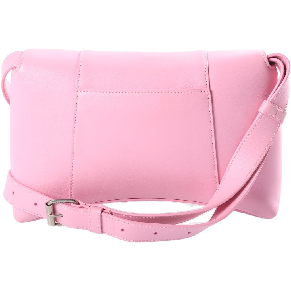 BALENCIAGA(バレンシアガ) ダウンタウンXS ショルダーバッグ ピンク レザー 671355 シルバー金具 レディース