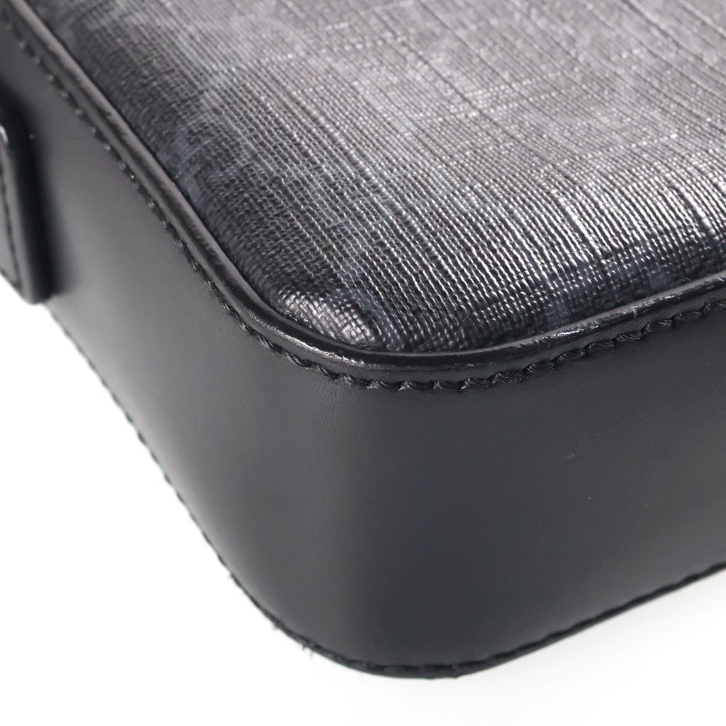 GUCCI(グッチ) GGスプリーム ショルダーバッグ ミニバッグ ブラック レザー×PVC 598103 シルバー金具 レディース