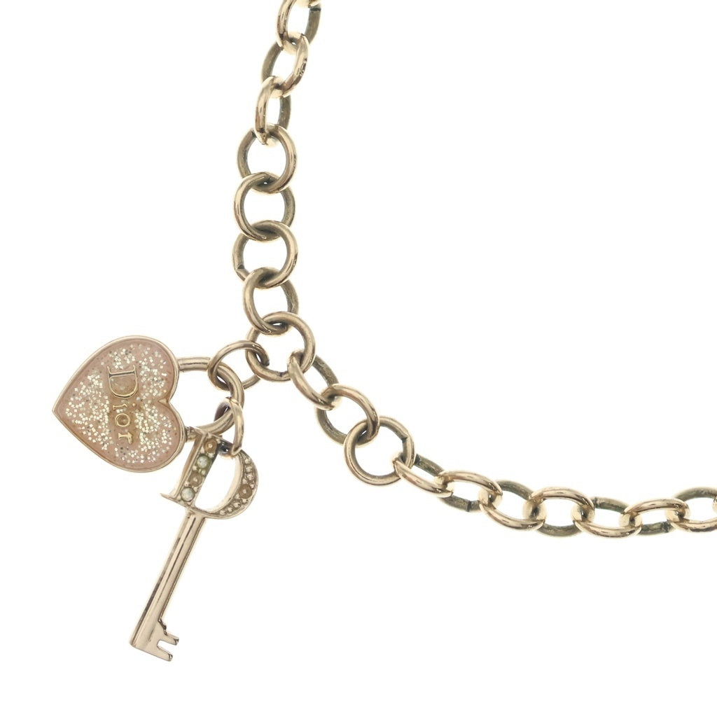 DIOR(ディオール) ラインストーン ハート キー ネックレス ゴールド レディース