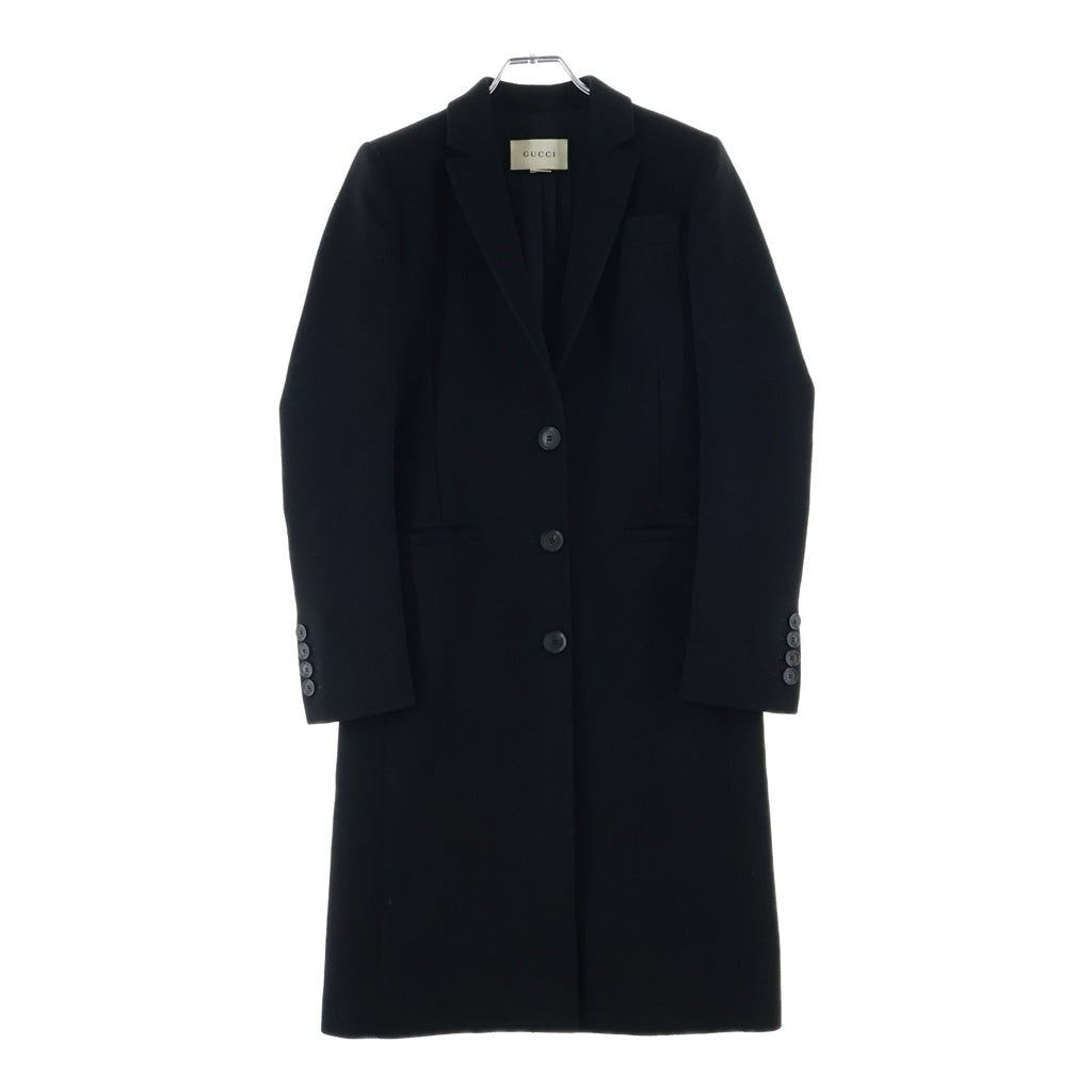 GUCCI(グッチ) ウールチェスターロングコート ブラック #36 455739 レディース