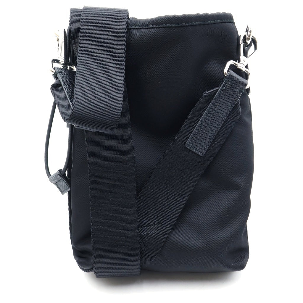 PRADA(プラダ) リナイロン フォンショルダーバッグ スマートフォンケース ブラック ナイロン 2ZH155 シルバー金具 レディース