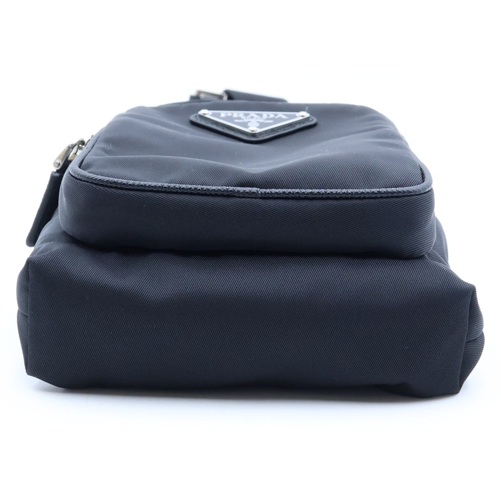 PRADA(プラダ) リナイロン フォンショルダーバッグ スマートフォンケース ブラック ナイロン 2ZH155 シルバー金具 レディース