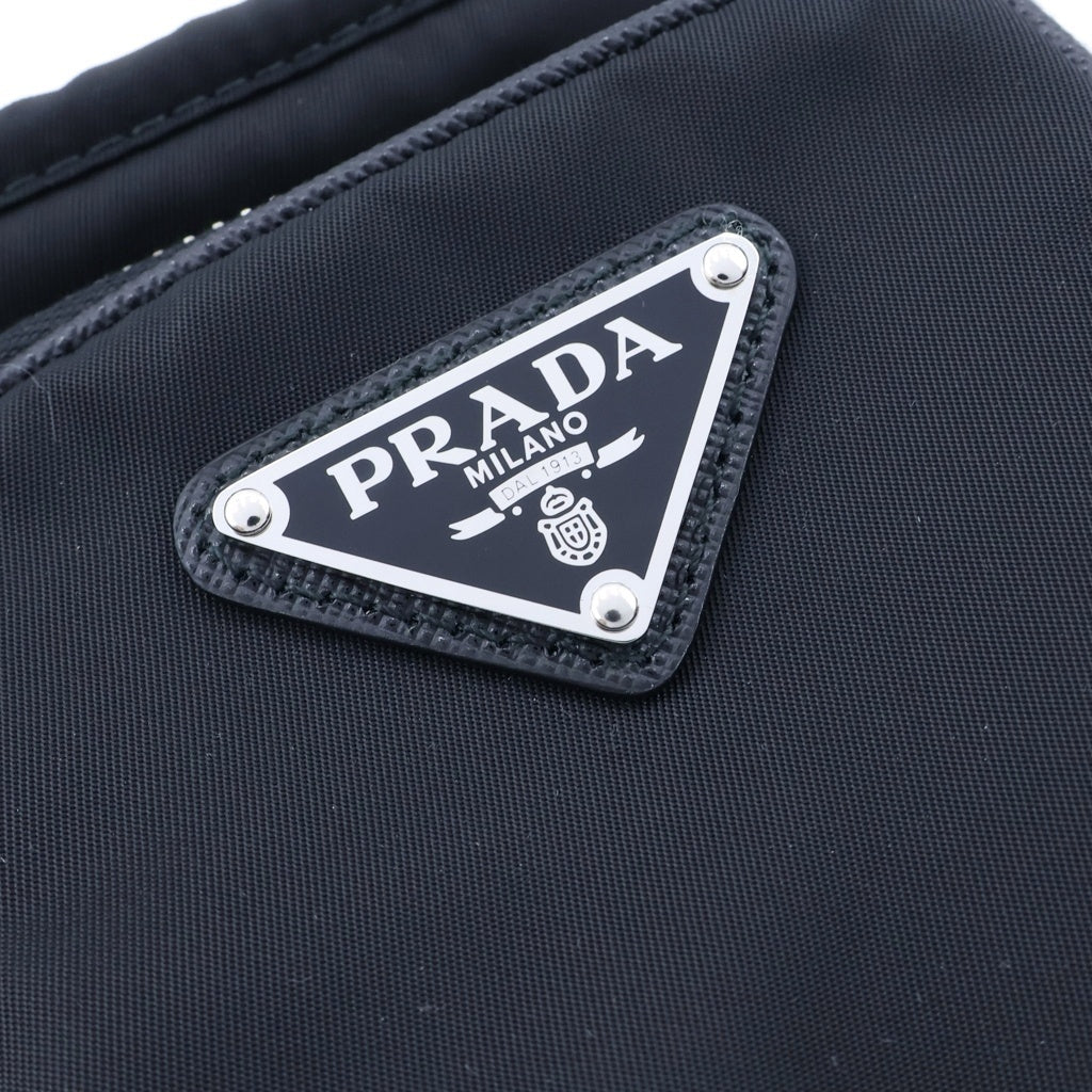 PRADA(プラダ) リナイロン フォンショルダーバッグ スマートフォンケース ブラック ナイロン 2ZH155 シルバー金具 レディース