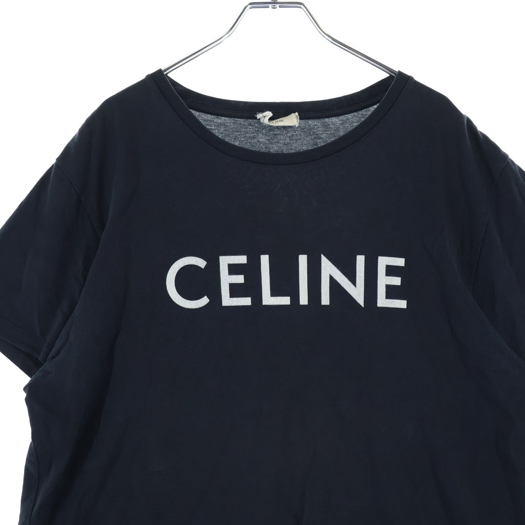 CELINE(セリーヌ) ロゴプリント 半袖Tシャツ カットソー ブラック #XL