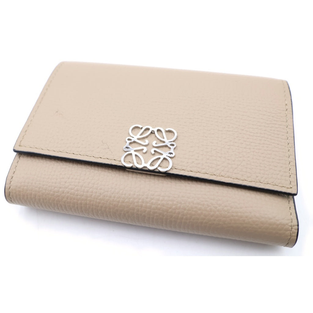 LOEWE(ロエベ) アナグラム トライフォールド ウォレット コンパクトウォレット 財布 ベージュ レザー C821L57X01 2150 レディース
