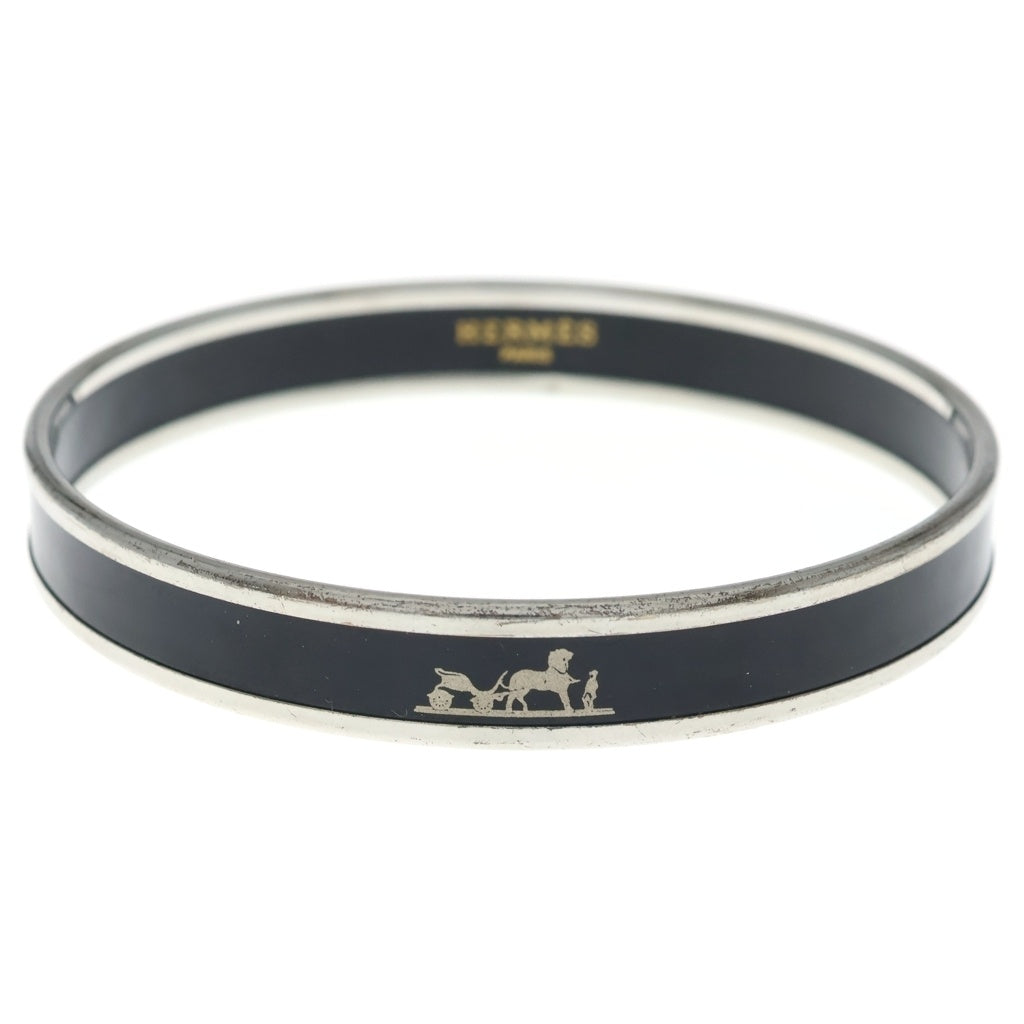 HERMES(エルメス) エマイユPM カレーシュ バングル/ブレスレット ブラック/シルバー レディース