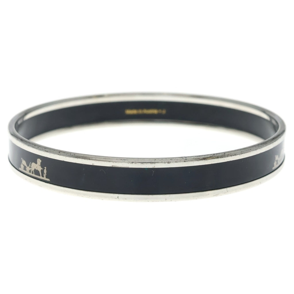 HERMES(エルメス) エマイユPM カレーシュ バングル/ブレスレット ブラック/シルバー レディース