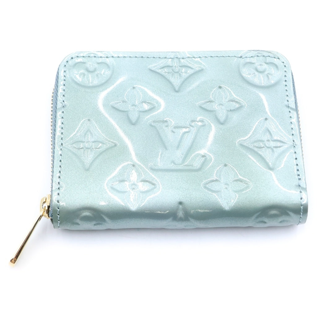 LOUIS VUITTON(ルイヴィトン) モノグラム ヴェルニ ジッピーコインパース コンパクトジップ 財布 エナメル ブルーグレー M93052 レディース
