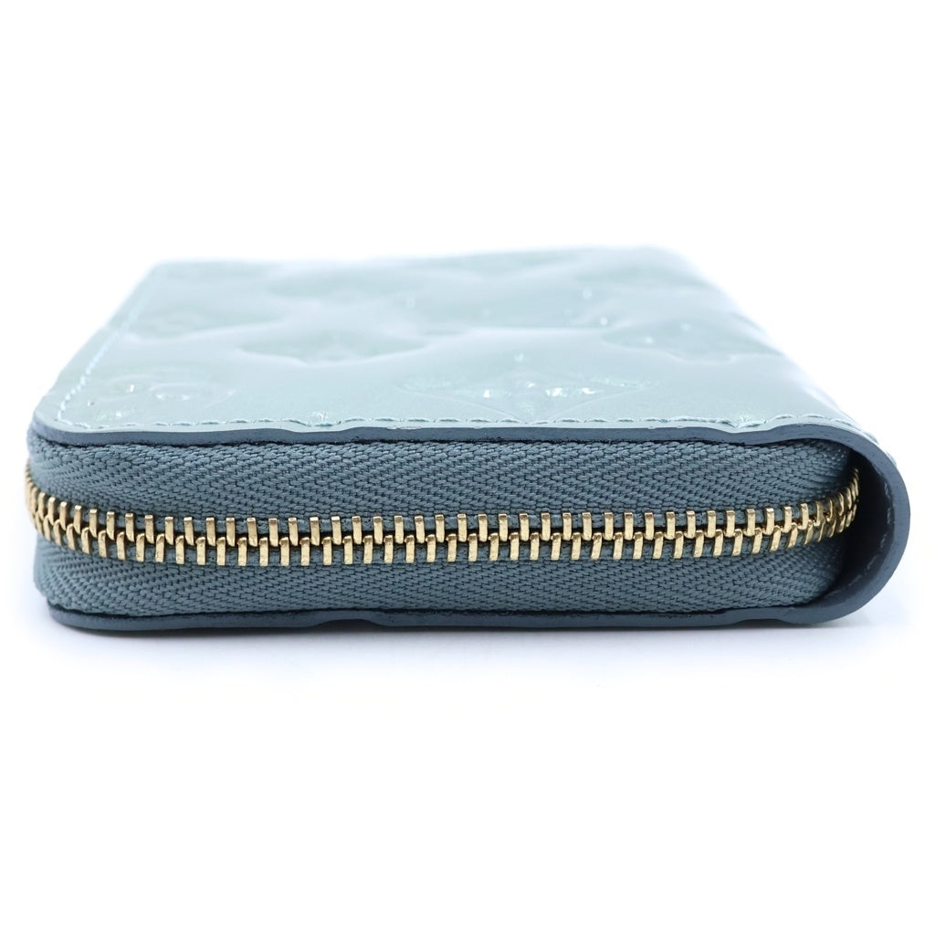 LOUIS VUITTON(ルイヴィトン) モノグラム ヴェルニ ジッピーコインパース コンパクトジップ 財布 エナメル ブルーグレー M93052 レディース
