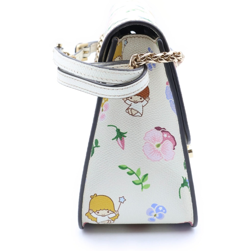 FURLA(フルラ) ×リトルツインスターズ キキララ メトロポリス 総柄プリント レザー チェーンショルダーバッグ アイボリー BFN8 ALT 1062551 レディース