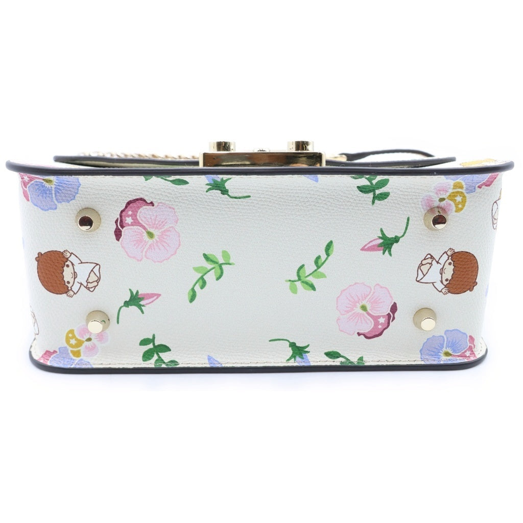 FURLA(フルラ) ×リトルツインスターズ キキララ メトロポリス 総柄プリント レザー チェーンショルダーバッグ アイボリー BFN8 ALT 1062551 レディース