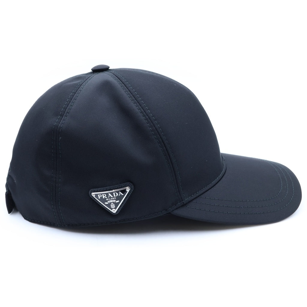 PRADA(プラダ) Re-Nylon ベースボール キャップ 帽子 ロゴ プレート ブラック 1HC274 レディース