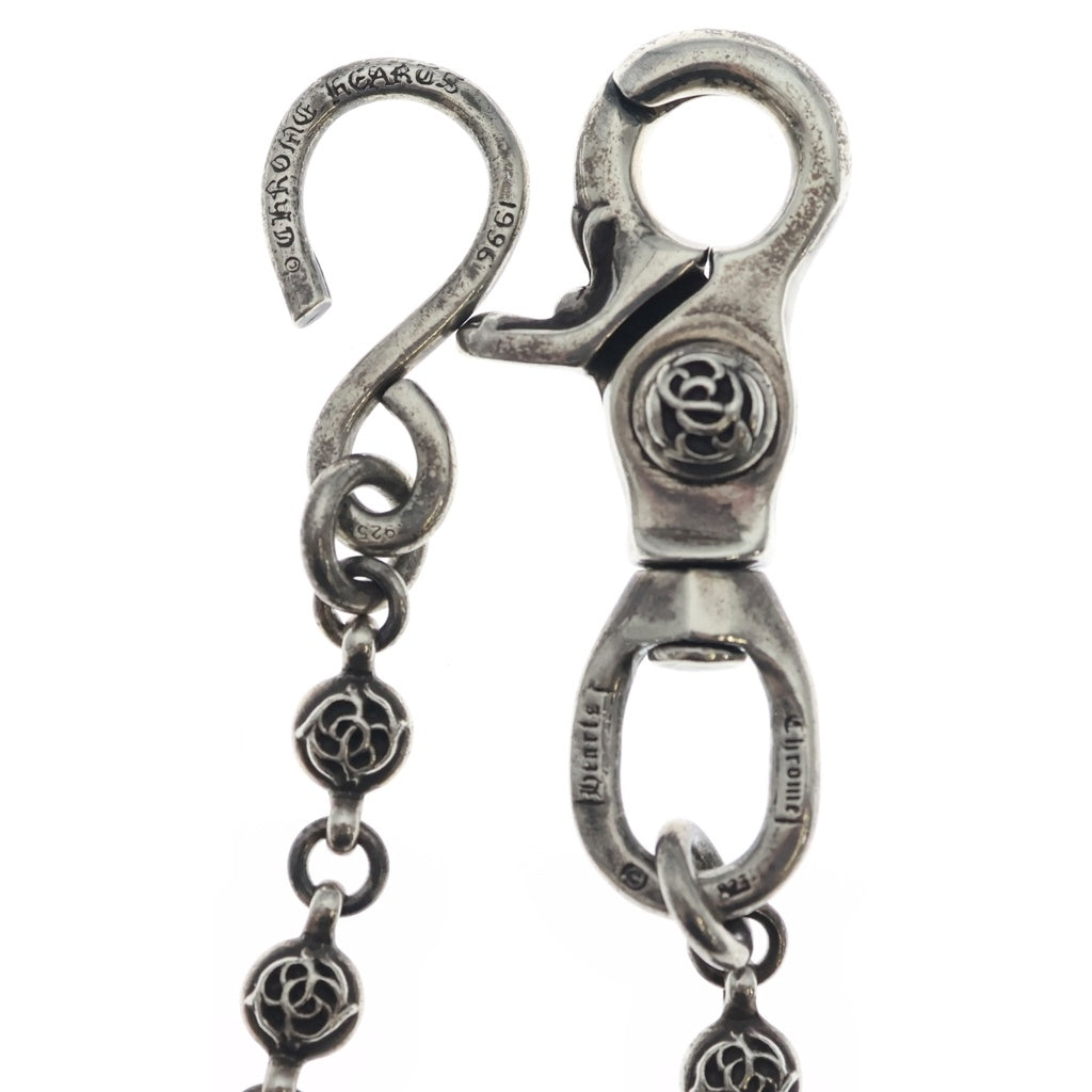 CHROME HEARTS(クロムハーツ) 1BALL SHORT-S 1クリップショート フローラルボール シルバー ウォレット チェーン SV925
