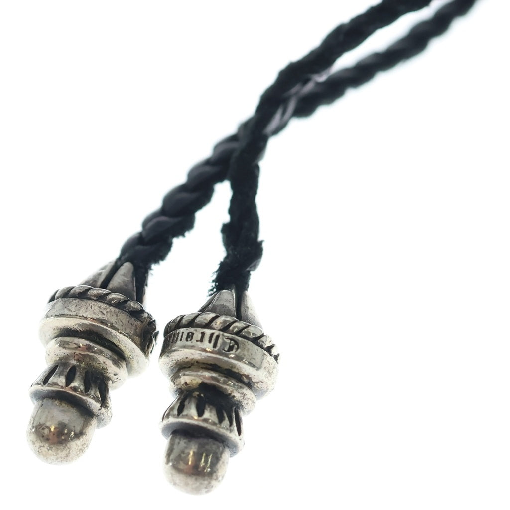 CHROME HEARTS(クロムハーツ) CH CRS SML CL スモールCHクロス レザーブレイド ネックレス SV925 シルバー/ブラック BCA217