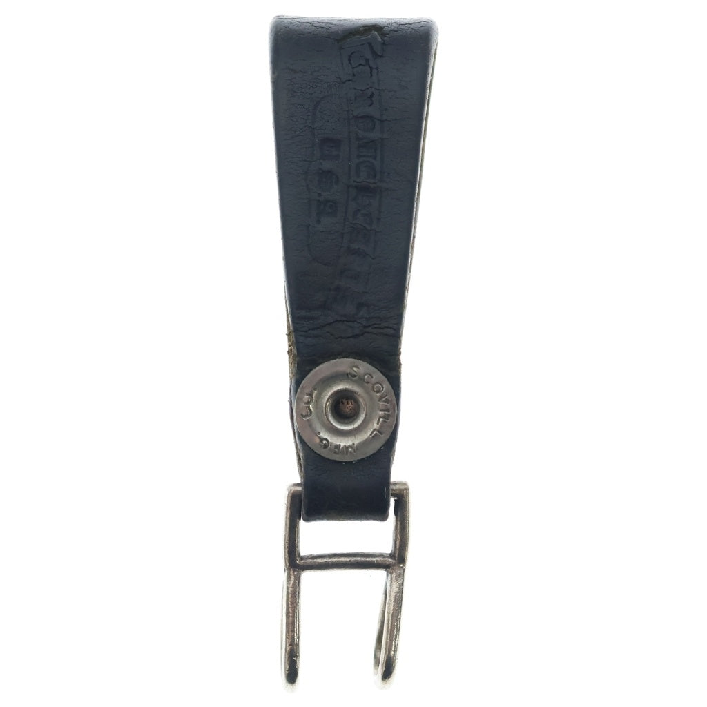 CHROME HEARTS(クロムハーツ) BELT LOOP クロスボールボタンレザーベルトループ シルバー/ブラック BCA397