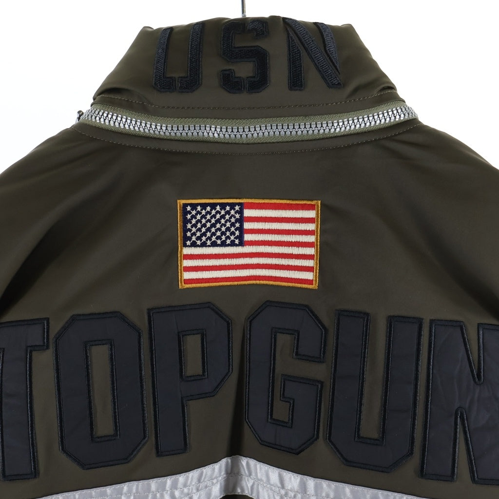 AVIREX(アヴィレックス) CUSTOM CWU TOP GUN カスタム トップガン ワッペン ジップアップ ナイロン フライトジャケット カーキ 6202047