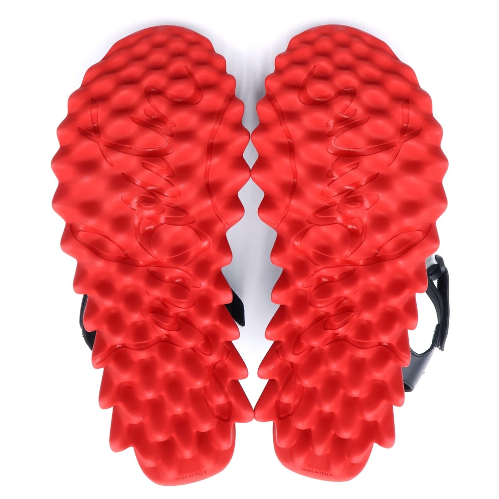 CHRISTIAN LOUBOUTIN(クリスチャンルブタン) ルビシャーク レザー ナイロン ストラップ サンダル ブラック/ホワイト 1250666