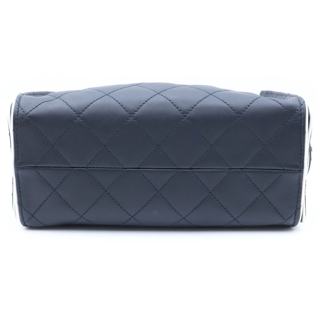 CHANEL(シャネル) シャネル25 ミニ チェーンショルダーバッグ ブラック ラムスキン プレート AS5631 ゴールド金具 レディース