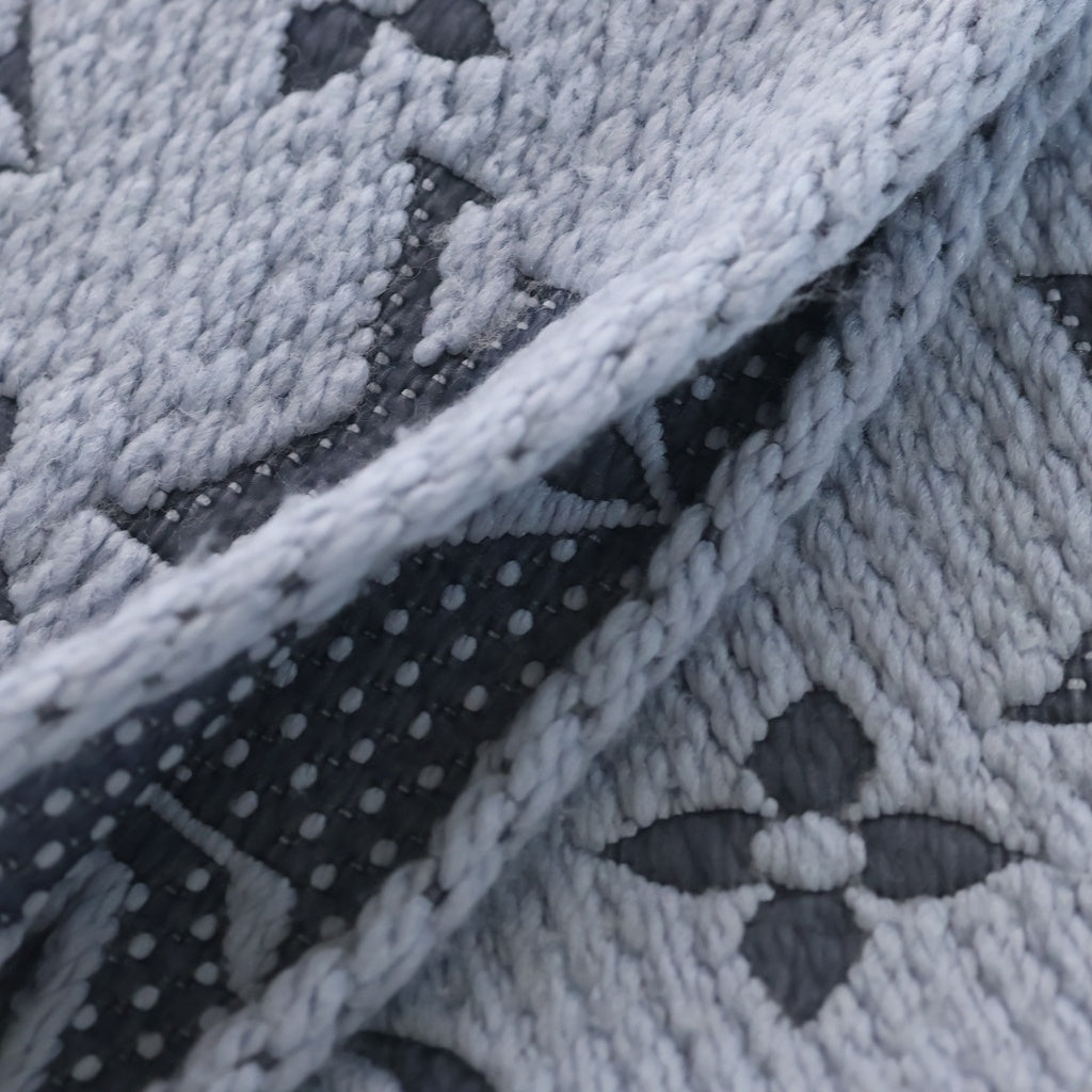 LOUIS VUITTON(ルイヴィトン) モノグラム エシャルプロゴマニア フリンジマフラー アイスブルー M75702 レディース